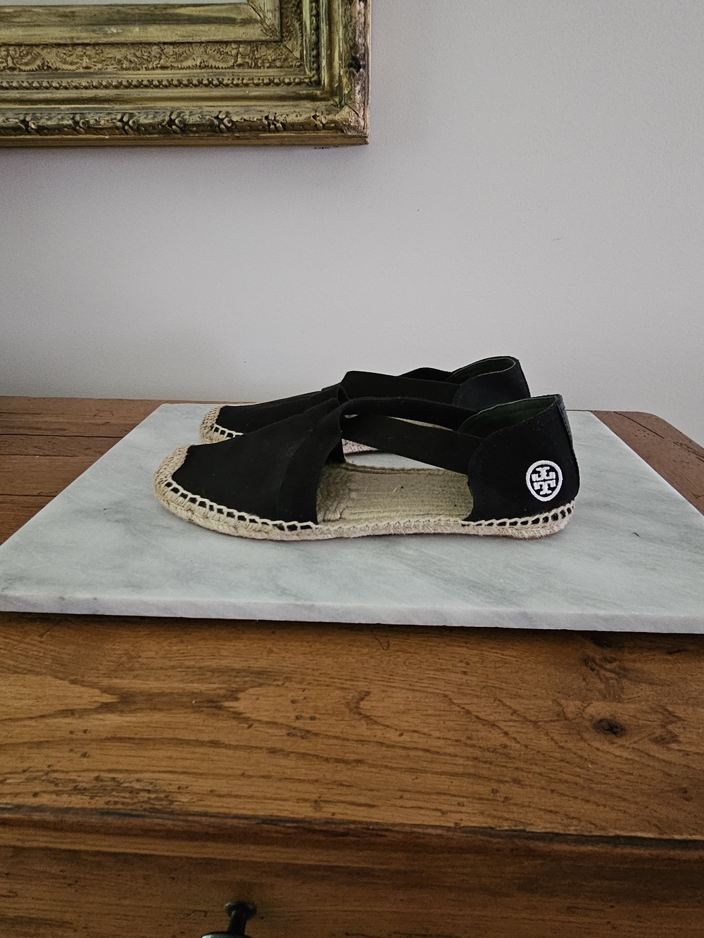 Tory Burch Black Espadrille Flats